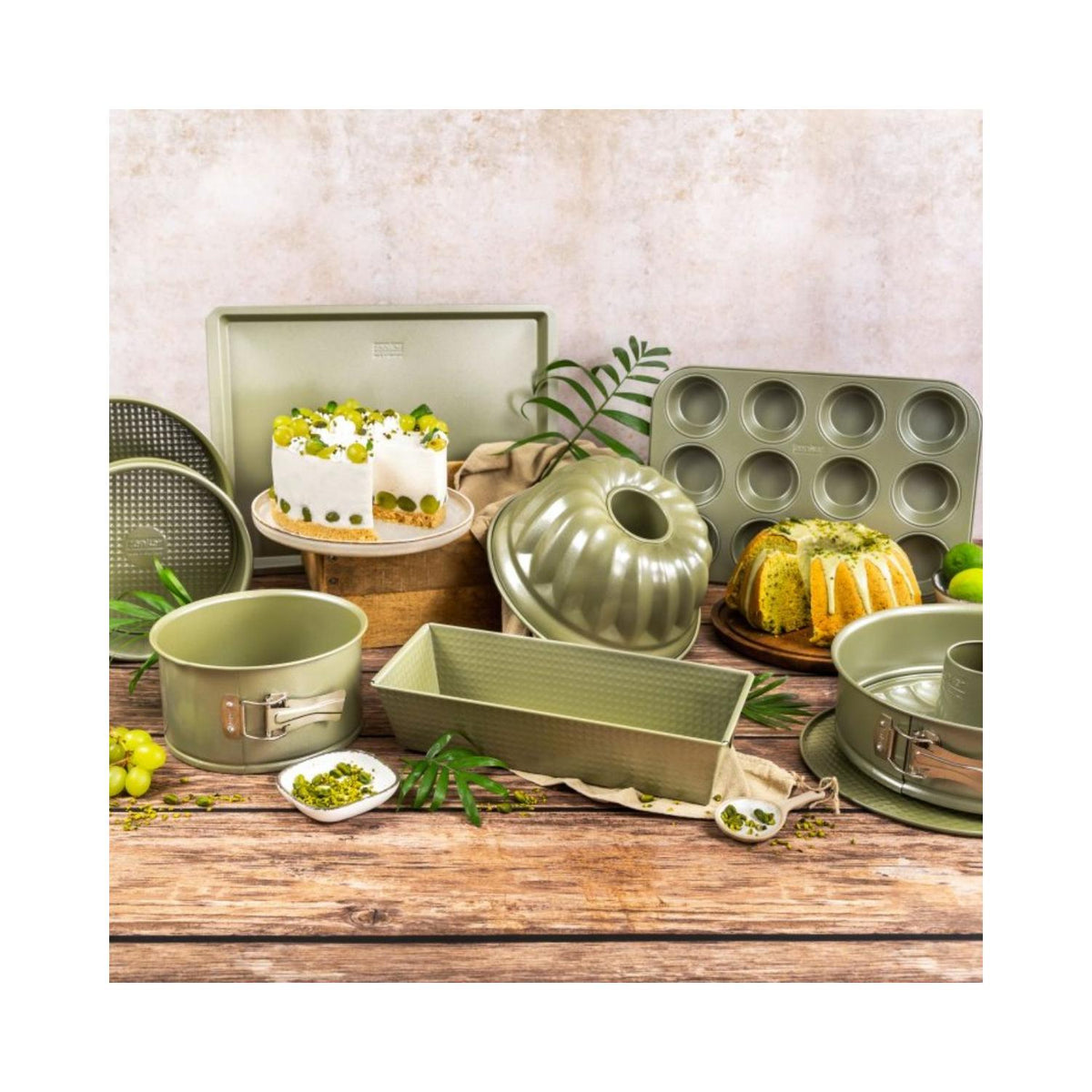 Ensemble De 3 Moules À Gâteaux Zenker Green Vision - Vert