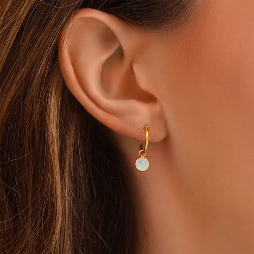 Mini Creoles Moorea Amethyste Verte