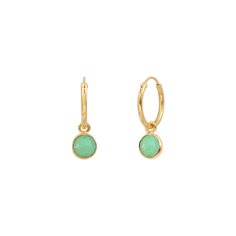 Mini Creoles Moorea Chrysoprase