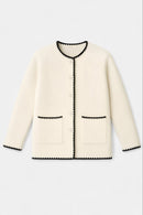 Veste Droite Brodee Morena - Blanc Noir