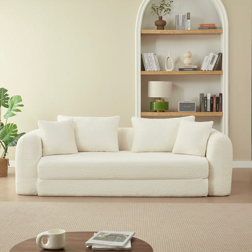 Morpheo - Sofá recto de 3 plazas - Tela beige