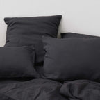 2 Taies D'Oreiller - En Lin Lavé 190G/M² - Gris Graphite