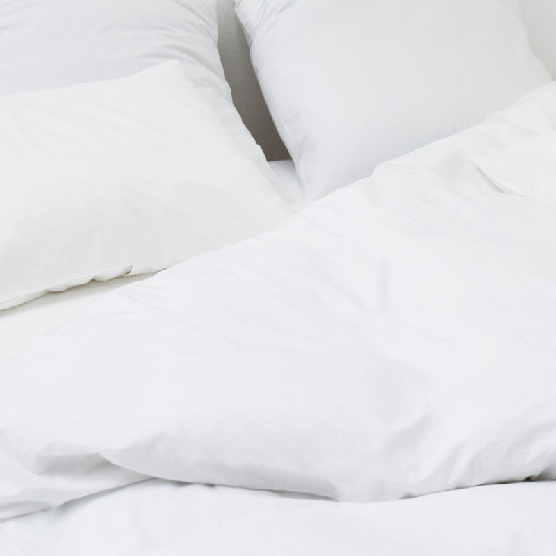 2 Taies D'Oreiller En Percale De Coton Lavé 300 Fils - Blanc