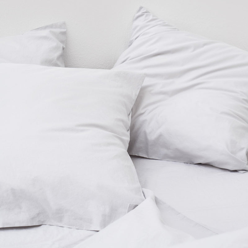 Drap housse matelas grand bonnet percale coton lavé qualité gris maison Most