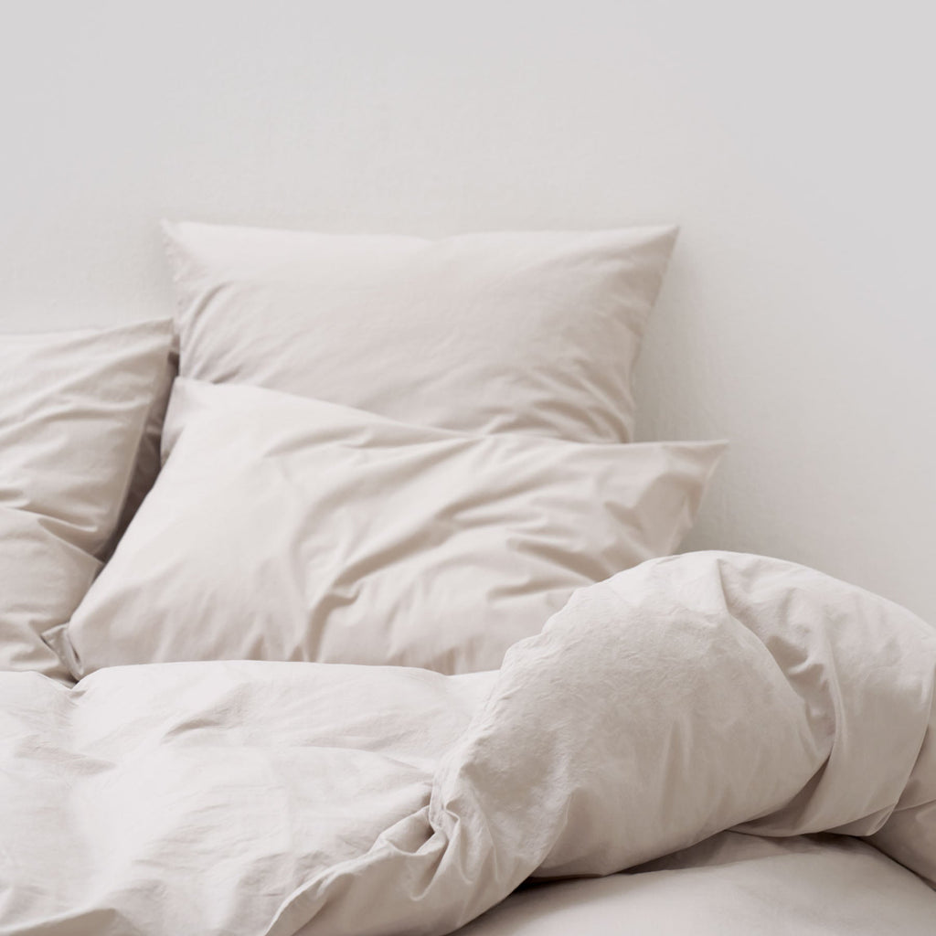 linge de lit percale coton lave coton egyptien beige maison most