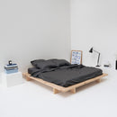 Drap Plat En Satin De Coton Égyptien 300 Fils - Gris Graphite