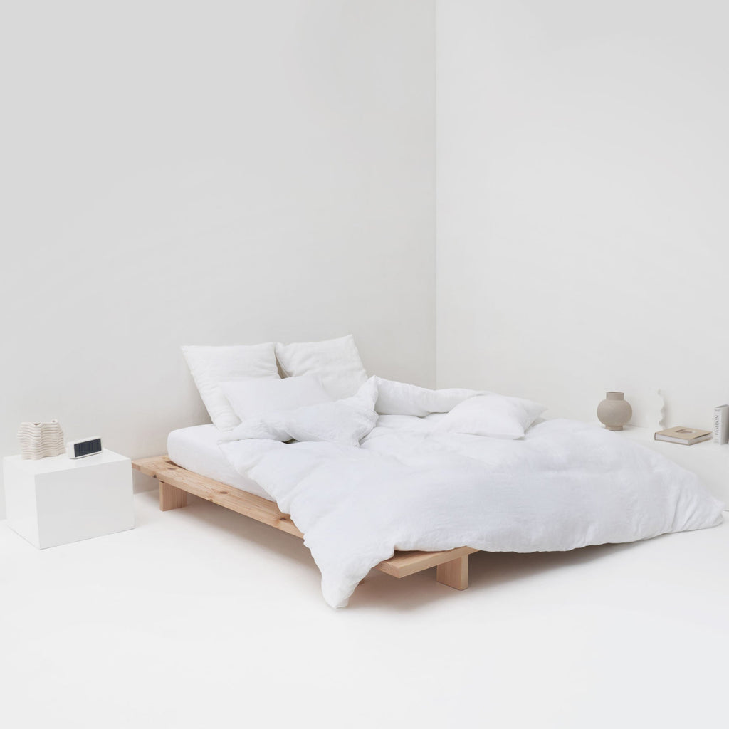 funda nórdica de alta gama en lino lavado blanco maison most