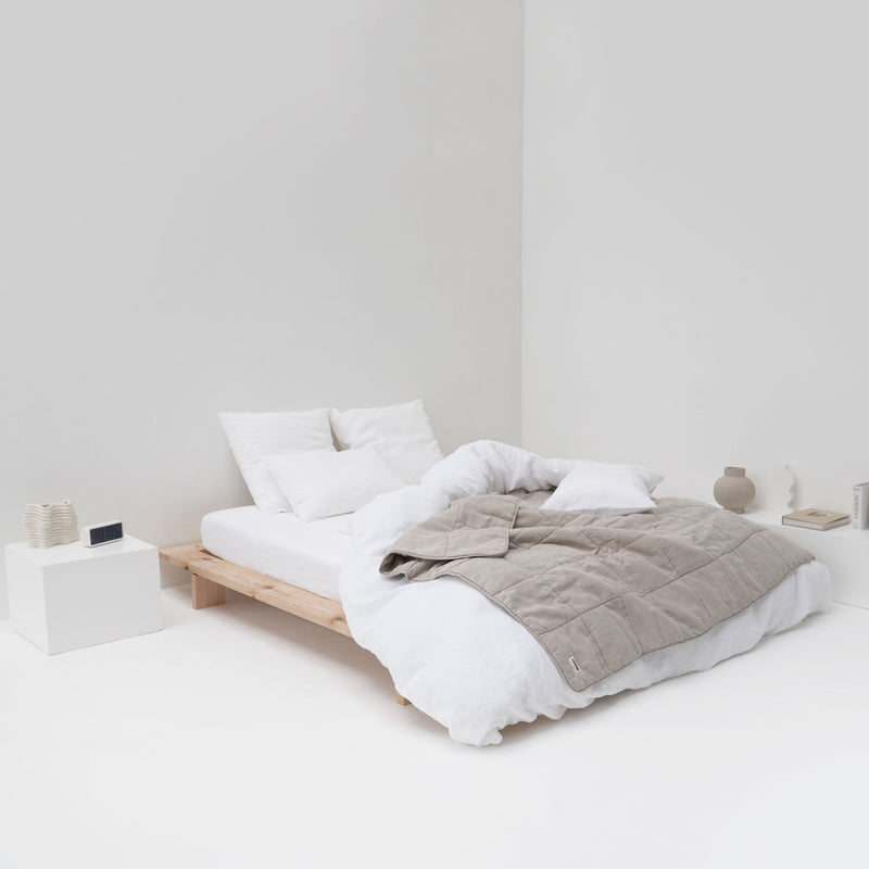 Drap Housse En Lin Lavé 190G/M² - Blanc