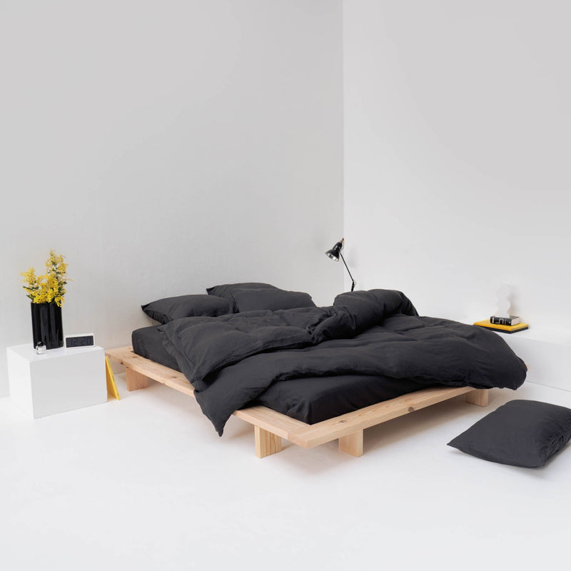 Housse De Couette En Lin Lavé 190G/M² - Gris Graphite