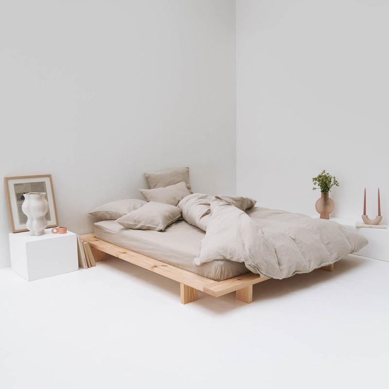 Drap Housse En Lin Lavé 190G/M²  - Naturel