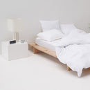 Drap housse grand bonnet percale coton lavé haut de gamme blanc Most