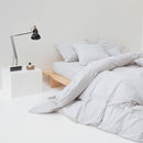 Drap housse grand bonnet percale coton lavé haut de gamme gris Most