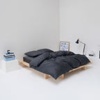 housse de couette haut de gamme satin coton egyptien gris graphite most