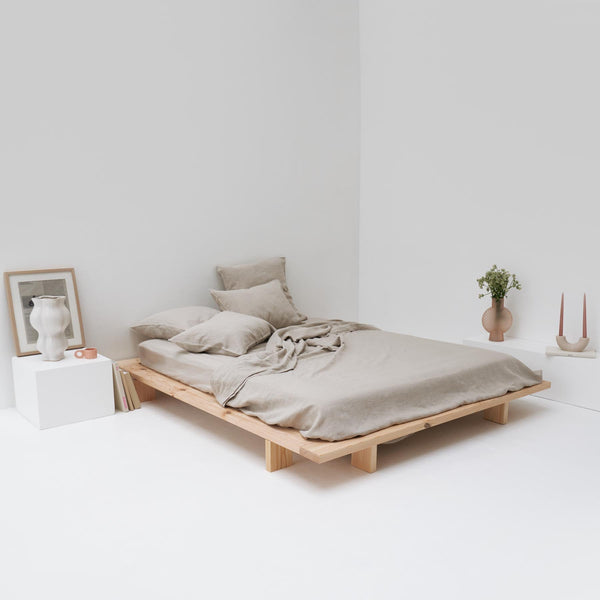 Drap plat lin lavé naturel francais haut de gamme maison Most