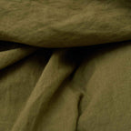 Drap plat lin lavé vert olive francais haut de gamme maison Most