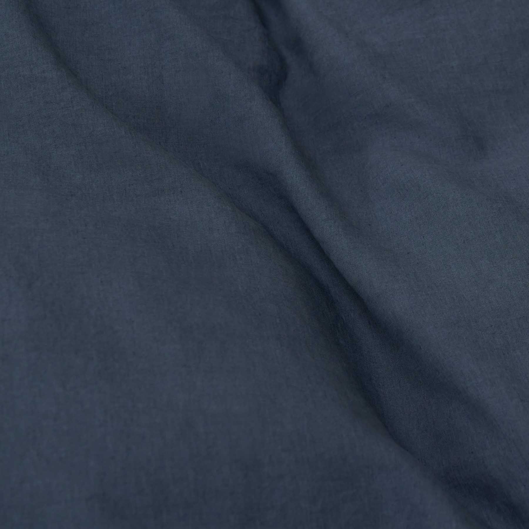 Drap plat lin lavé bleu orage francais haut de gamme maison Most