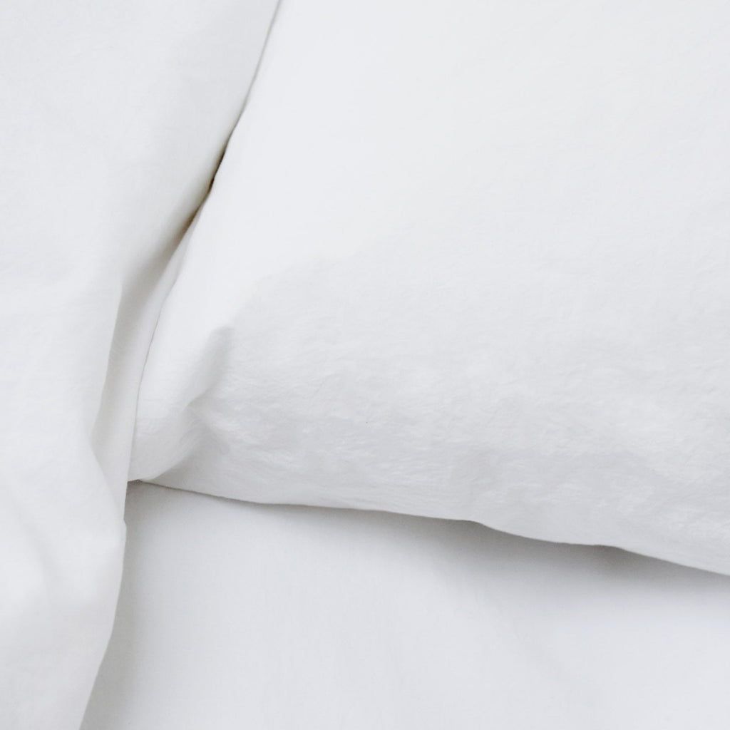 Fitted Sheet - In 300 Thread Count Washed Cotton Percale - White