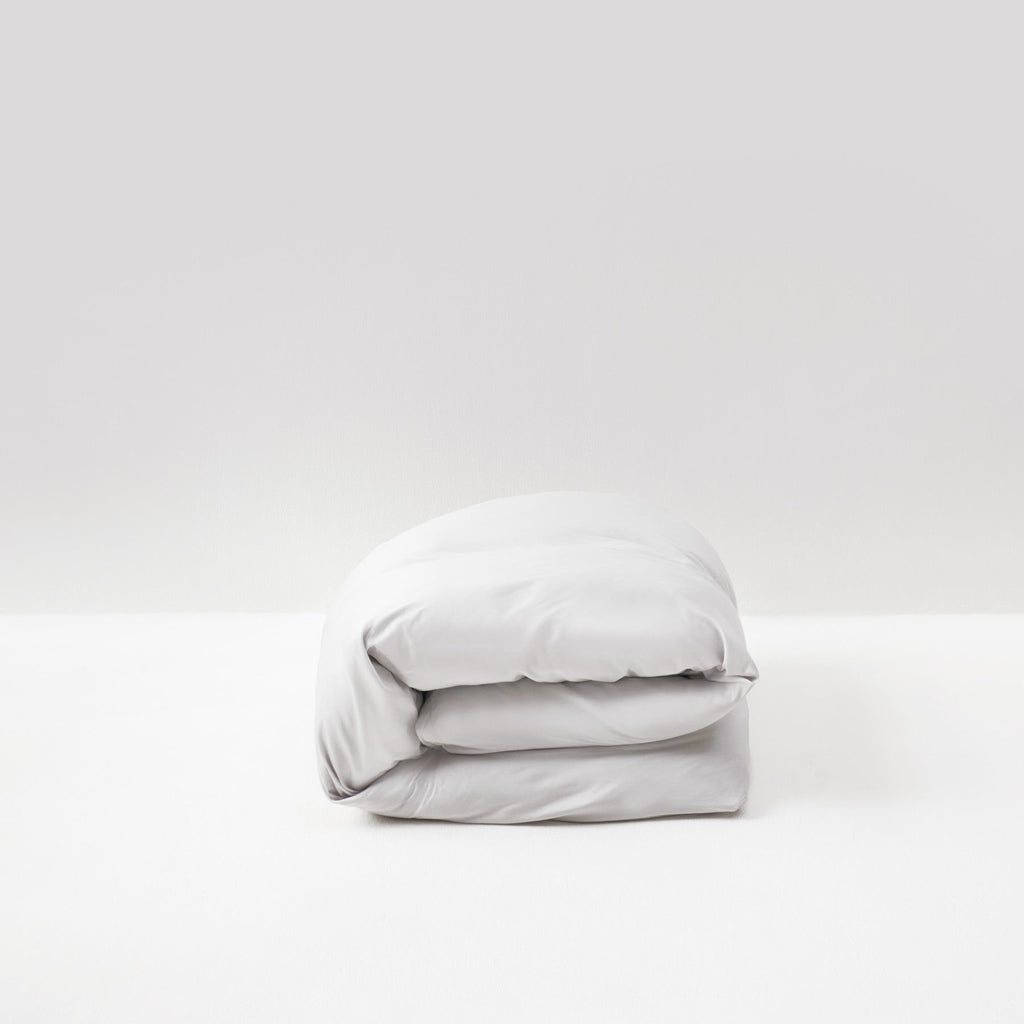 housse de couette haut de gamme satin coton egyptien gris maison most