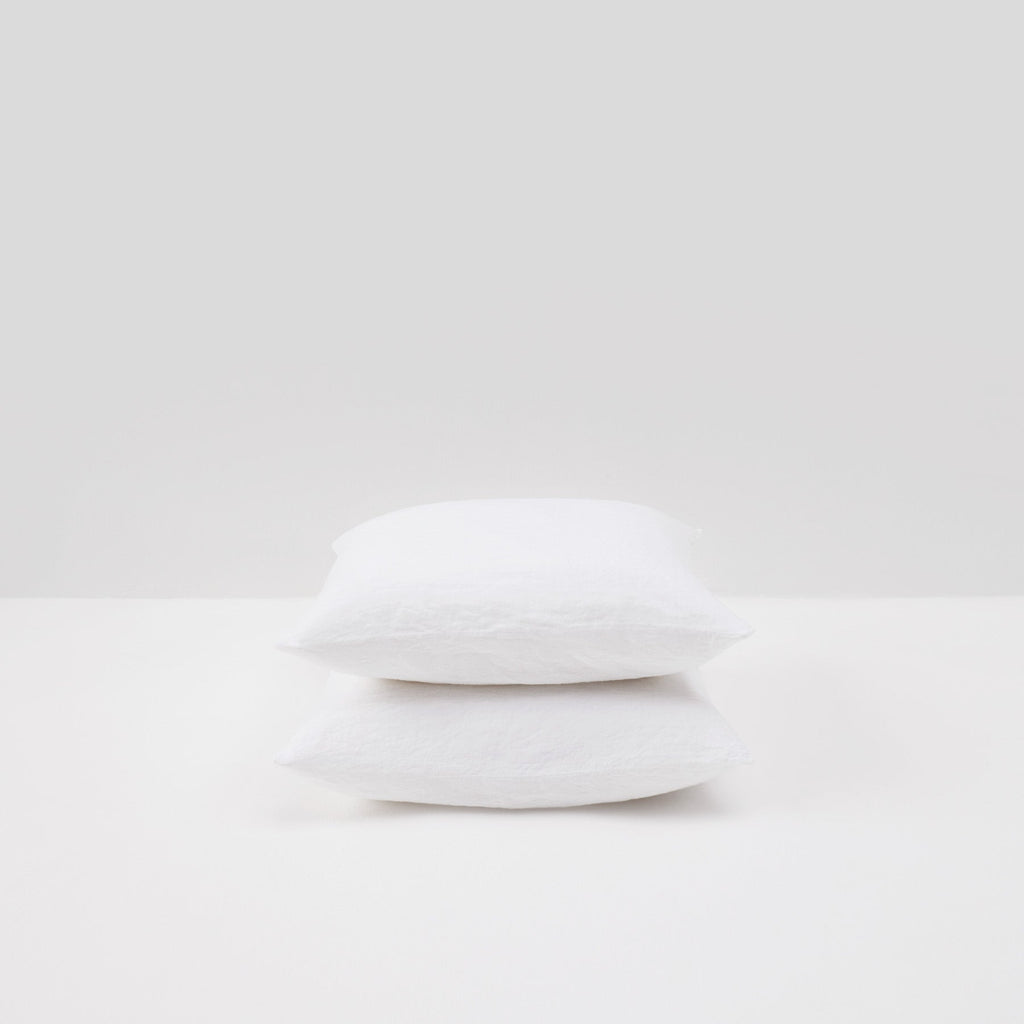 Funda de almohada lino lavado blanco portugal