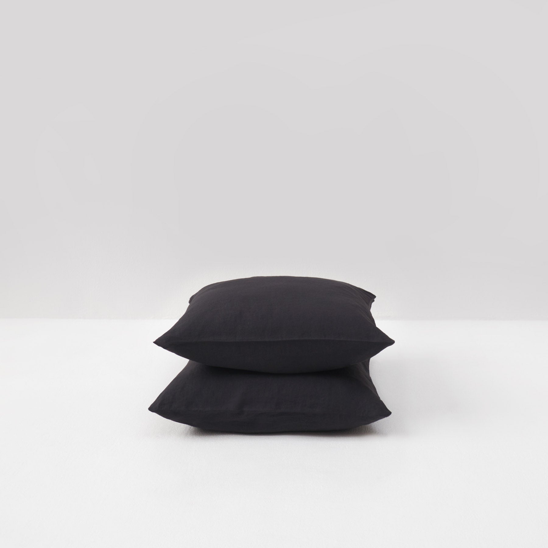 2 Taies D'Oreiller - En Lin Lavé 190G/M² - Gris Graphite
