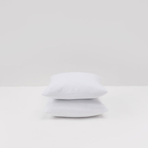 2 Taies D'Oreiller - En Percale De Coton Lavé 120 Fils - Blanc