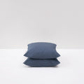 2 Pillowcases - In 300 Thread Count Washed Cotton Percale - Storm Blue