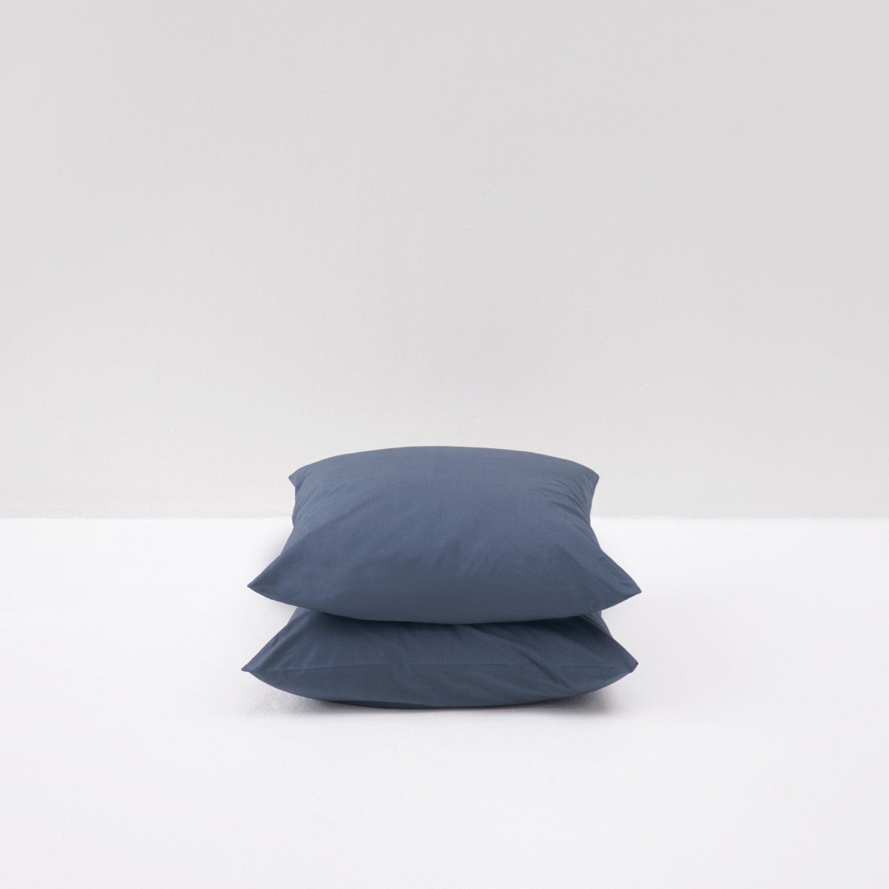 2 Pillowcases - In 300 Thread Count Washed Cotton Percale - Storm Blue