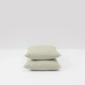 2 Pillowcases - Washed Cotton Percale 300 Thread Count - Sage Green