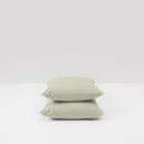 2 Taies D'Oreiller En Percale De Coton Lavé 300 Fils - Vert Sauge