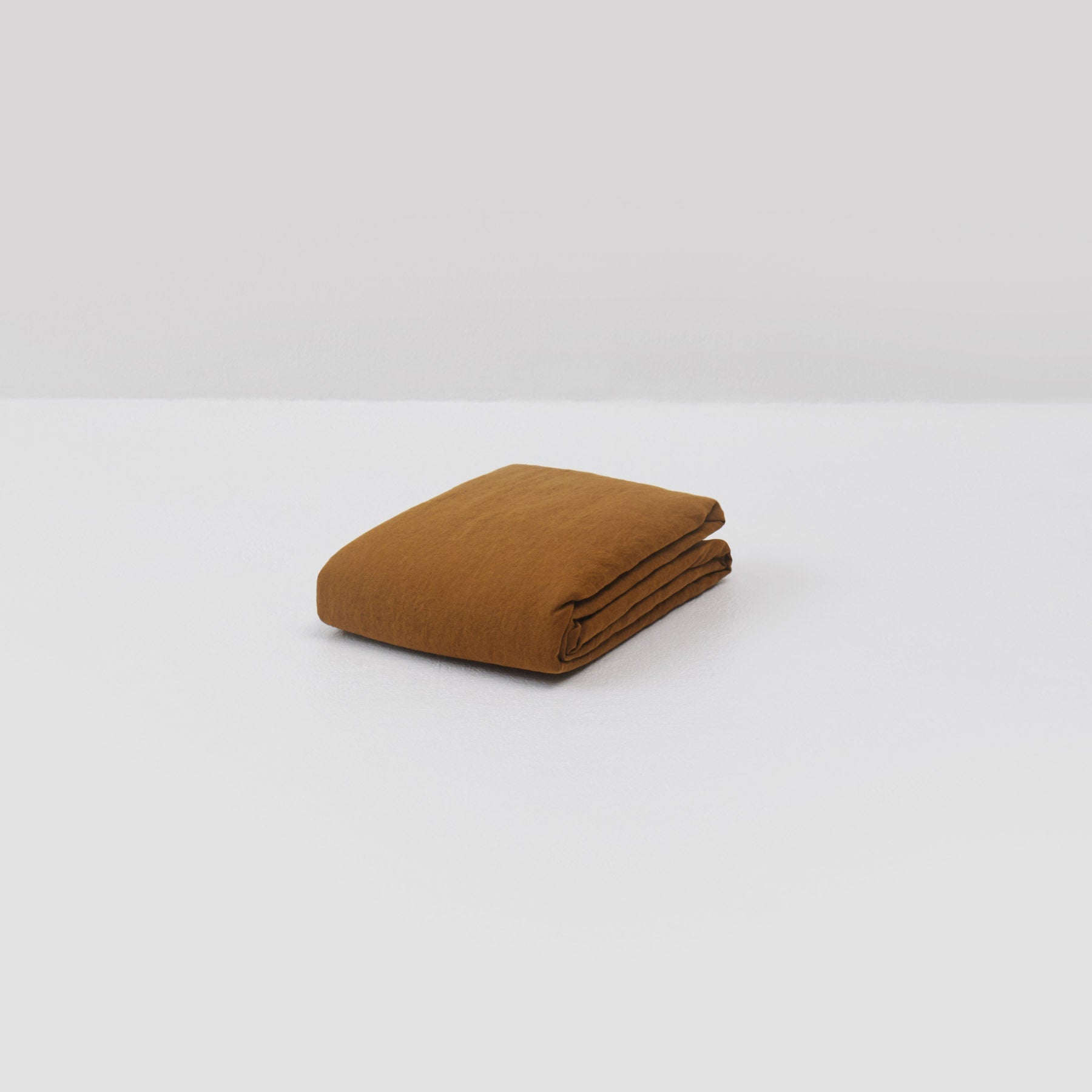 Drap plat lin lavé marron moka francais haut de gamme maison Most