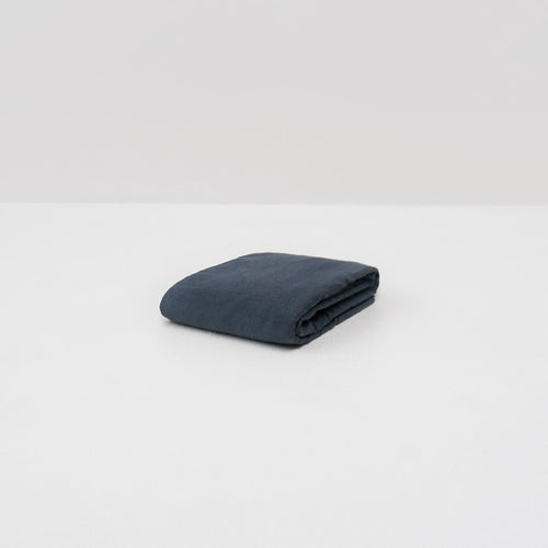 Drap housse grand bonnet lin lavé bleu orage qualité maison Most