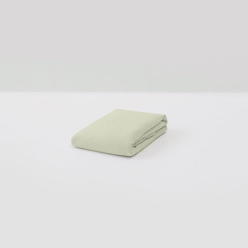 Drap Plat En Lin Lavé 190G/M² - Vert Sauge