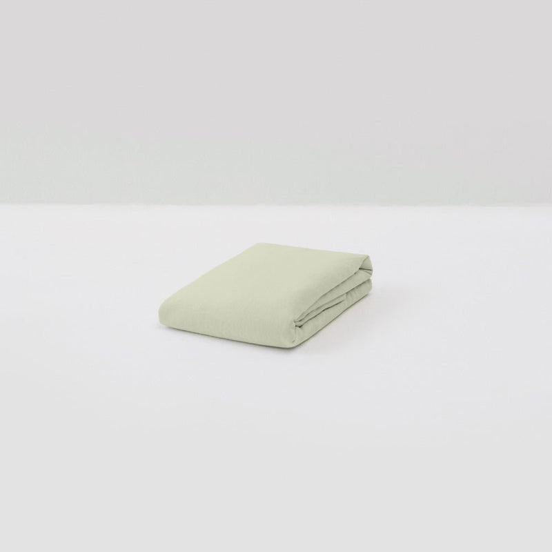Drap Plat En Lin Lavé 190G/M² - Vert Sauge
