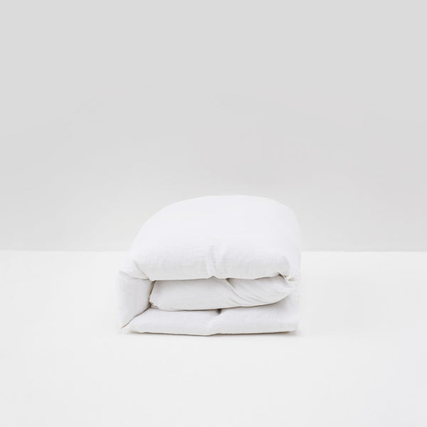 housse de couette haut de gamme en lin lavé blanc maison most