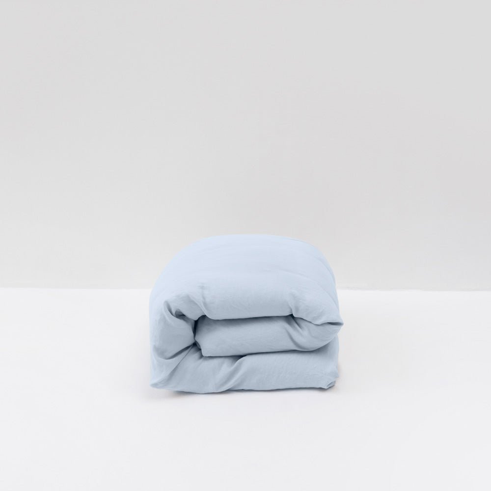 Housse De Couette - En Lin 190G/M² - Bleu Glacier