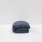 Duvet Cover - In 300 Thread Count Washed Cotton Percale - Storm Blue