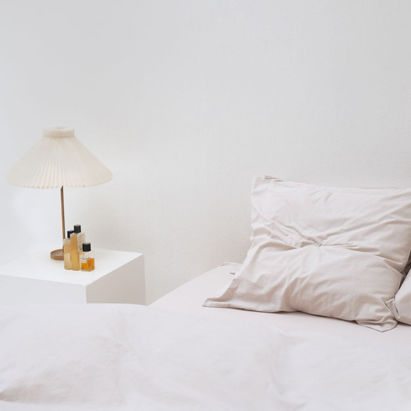 Drap Housse En Percale De Coton Lavé 300 Fils - Beige Sable