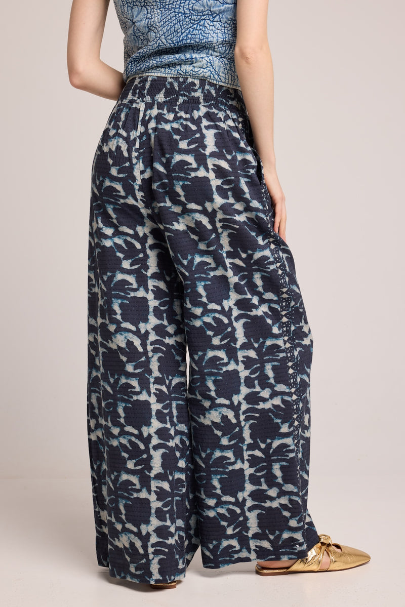 Mounira Pants - Print Mud Blue