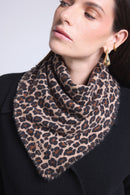 Echarpe Bandana Leopard Moussa En Cachemire - Beige Leopard - Mixte
