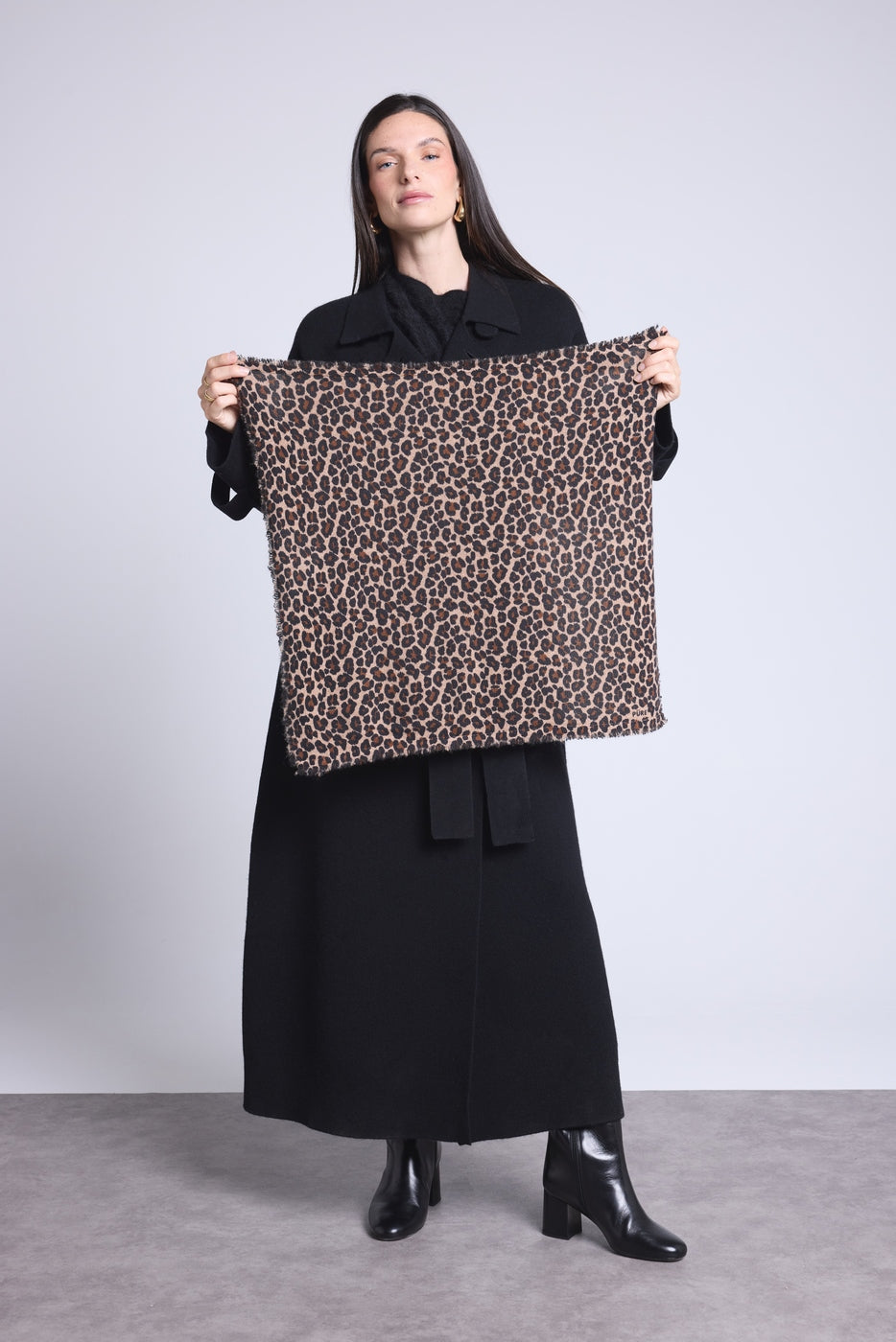 Bufanda Bandana Leopardo Moussa En Cachemira - Beige Leopardo - Mixto