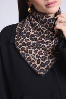 Echarpe Bandana Leopard Moussa En Cachemire - Beige Leopard - Mixte