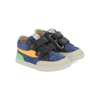 Pom d'Api – Pom D'Api - Mousse Backy - Bleu Électrique/Orange/Noir, une paire de baskets montantes pour enfant, bleues, noires et orange