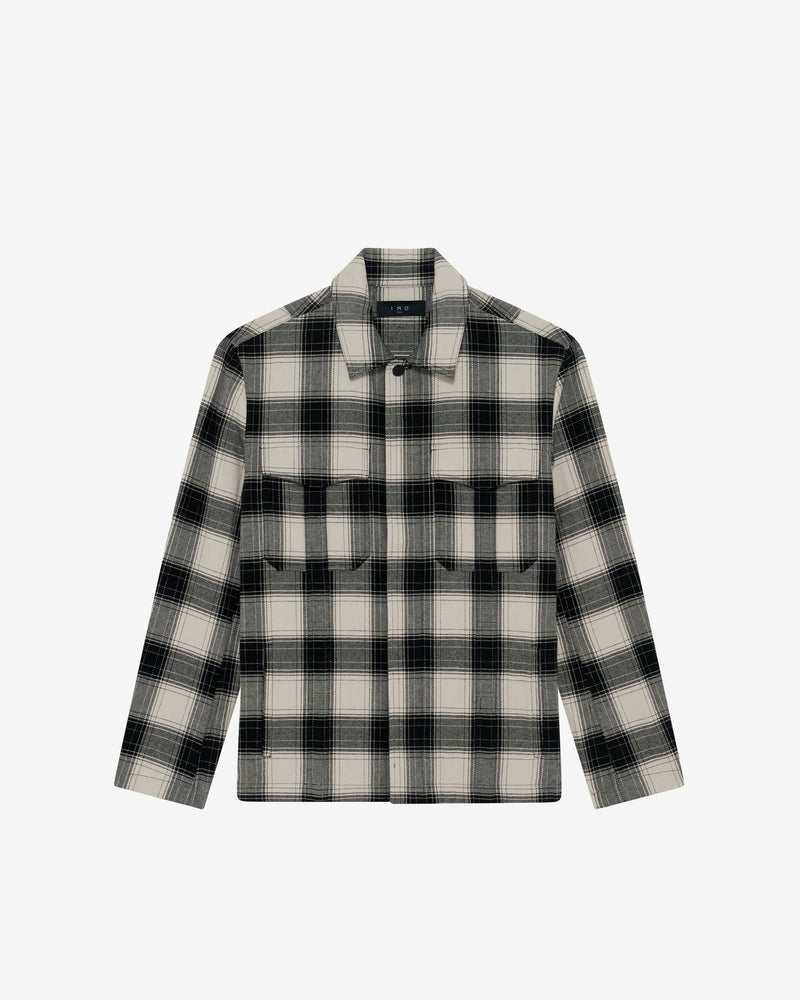 Fulvio Checked Overshirt - Mixed White