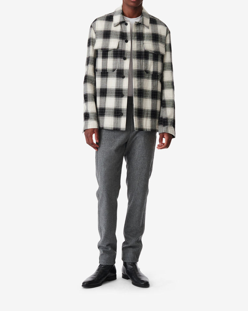 Fulvio Checked Overshirt - Mixed White