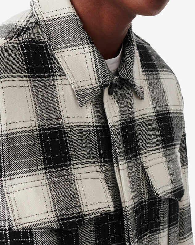 Fulvio Checked Overshirt - Mixed White