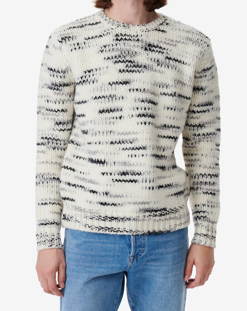 Pull Bicolore En Laine Bapo - Ecru/Black