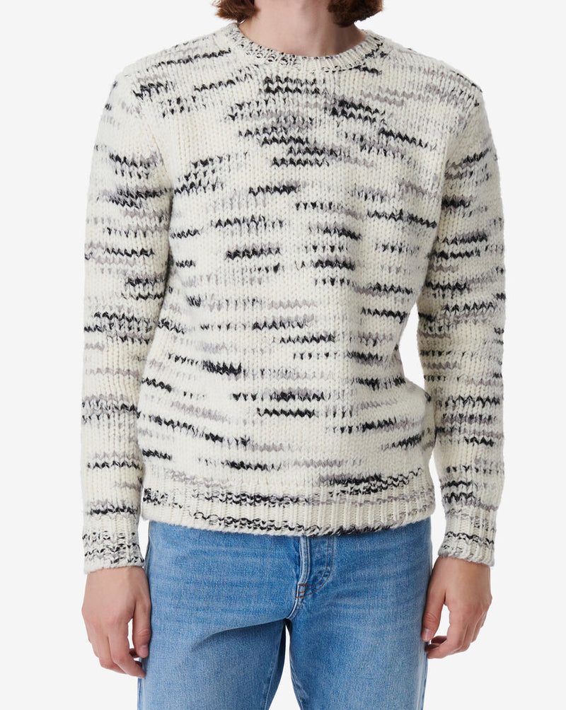 Pull Bicolore En Laine Bapo - Ecru/Black