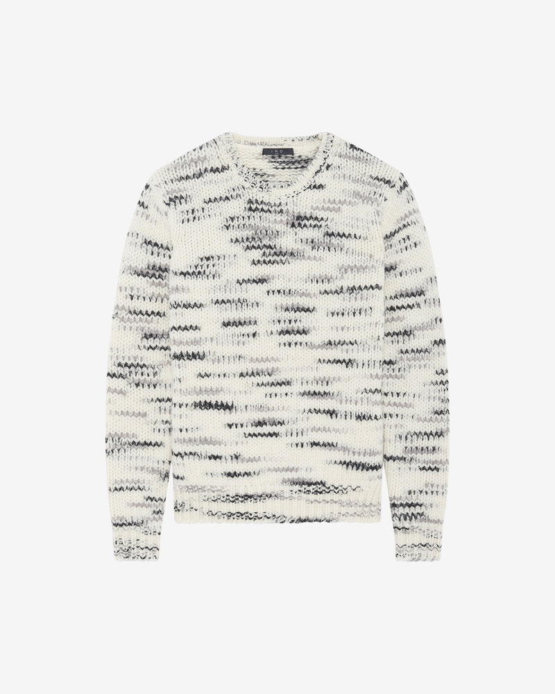 Pull Bicolore En Laine Bapo - Ecru/Black