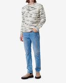 Pull Bicolore En Laine Bapo - Ecru/Black