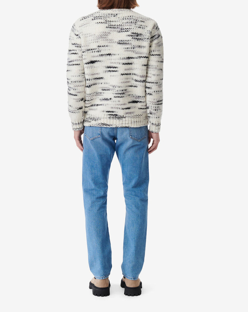 Pull Bicolore En Laine Bapo - Ecru/Black